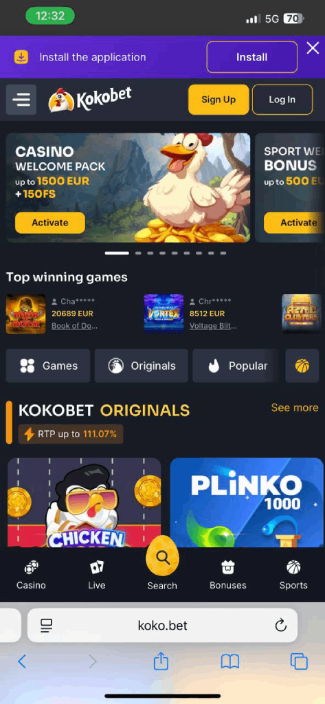 KokoBet Casino — mobiel